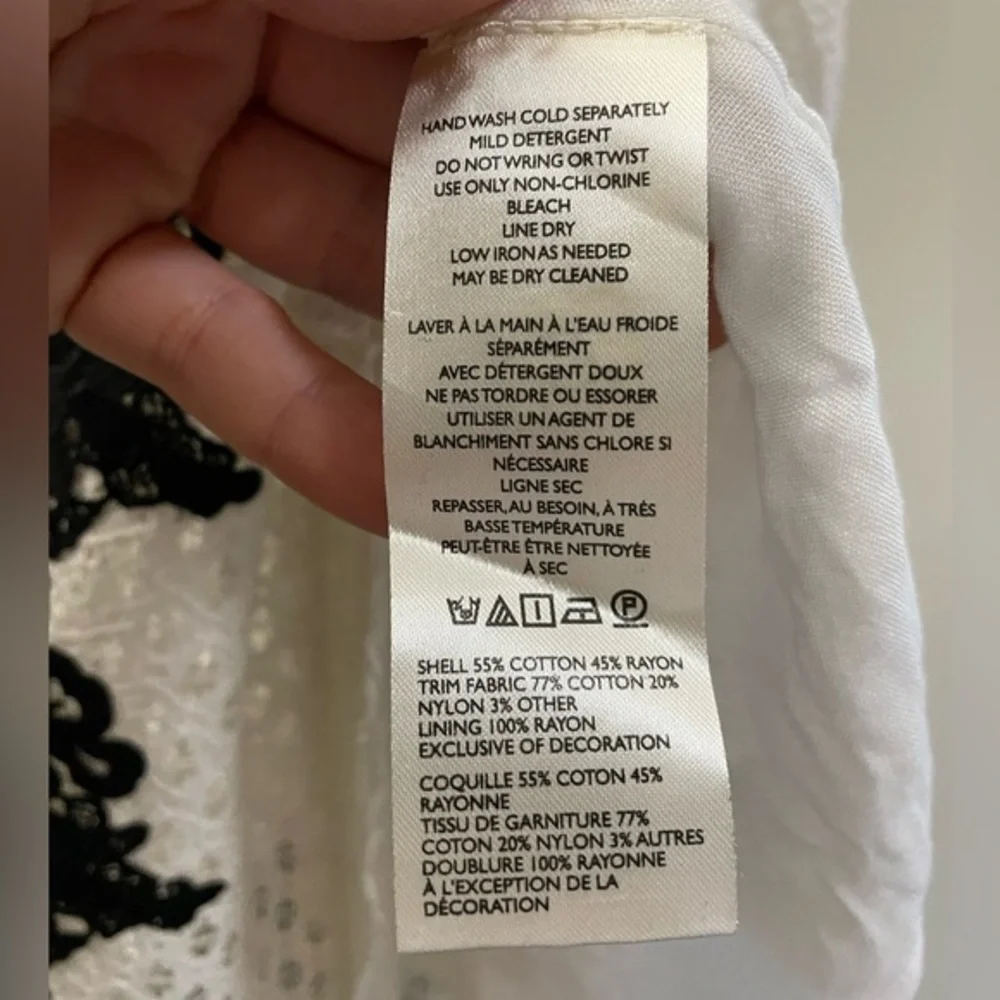 NWT Anthropologie V-Neck Lace Midi Dress in Black and White - XS - Picture 13 of 16